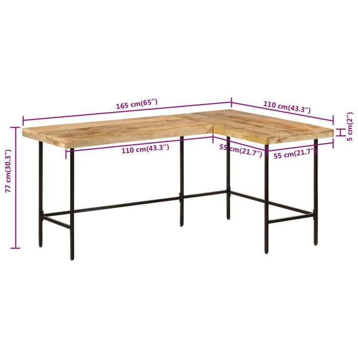 Birou 165x110x77 cm din lemn masiv de mango și fier - WALTI WALTI