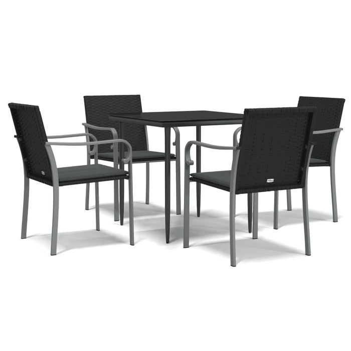 Set mobilier de grădină cu perne, 5 piese, poliratan și oțel - WALTI WALTI