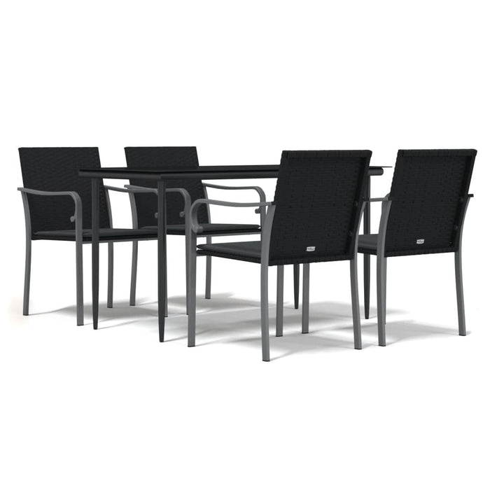 Set mobilier de grădină cu perne, 5 piese, poliratan și oțel - WALTI WALTI