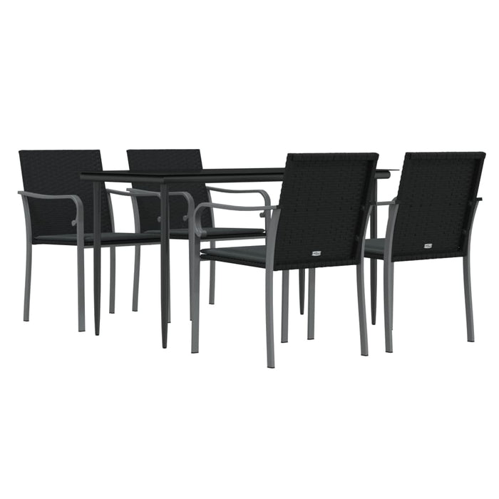 Set mobilier de grădină cu perne, 5 piese, poliratan și oțel - WALTI WALTI