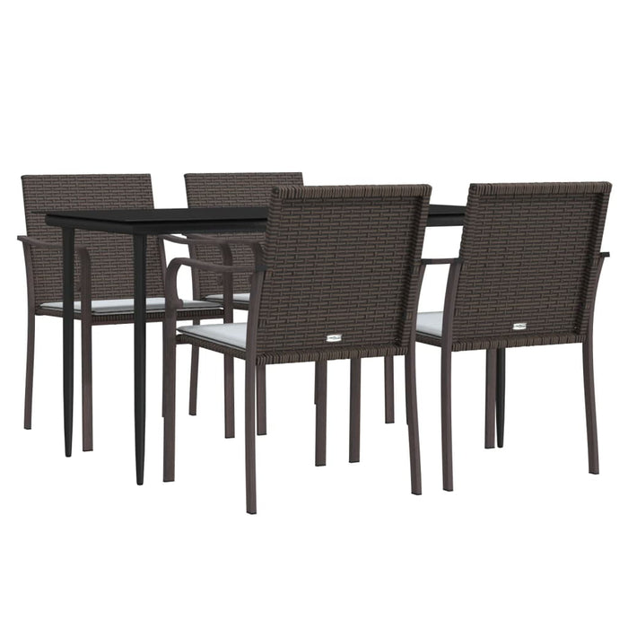 Set mobilier de grădină cu perne, 5 piese, poliratan și oțel - WALTI WALTI