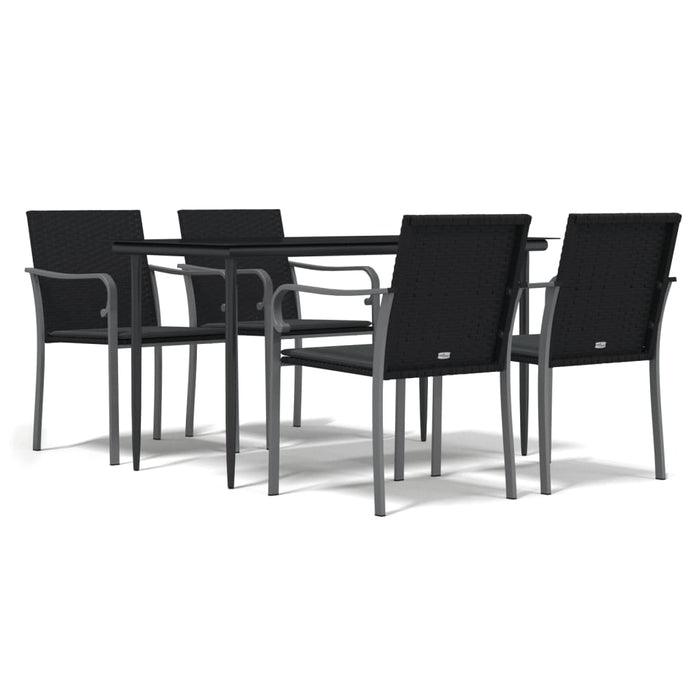 Set mobilier de grădină cu perne, 5 piese, poliratan și oțel - WALTI WALTI