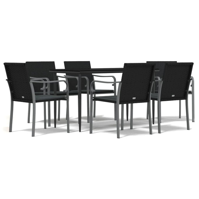 Set mobilier de grădină cu perne, 7 piese, poliratan și oțel WALTI