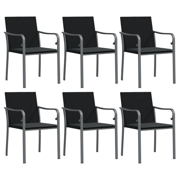 Set mobilier de grădină cu perne, 7 piese, poliratan și oțel WALTI