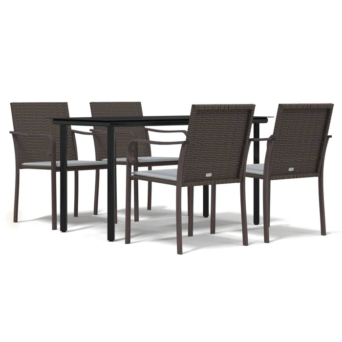 Set mobilier de grădină cu perne, 5 piese, poliratan și oțel - WALTI WALTI