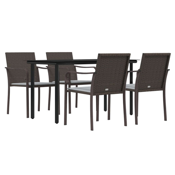 Set mobilier de grădină cu perne, 5 piese, poliratan și oțel - WALTI WALTI