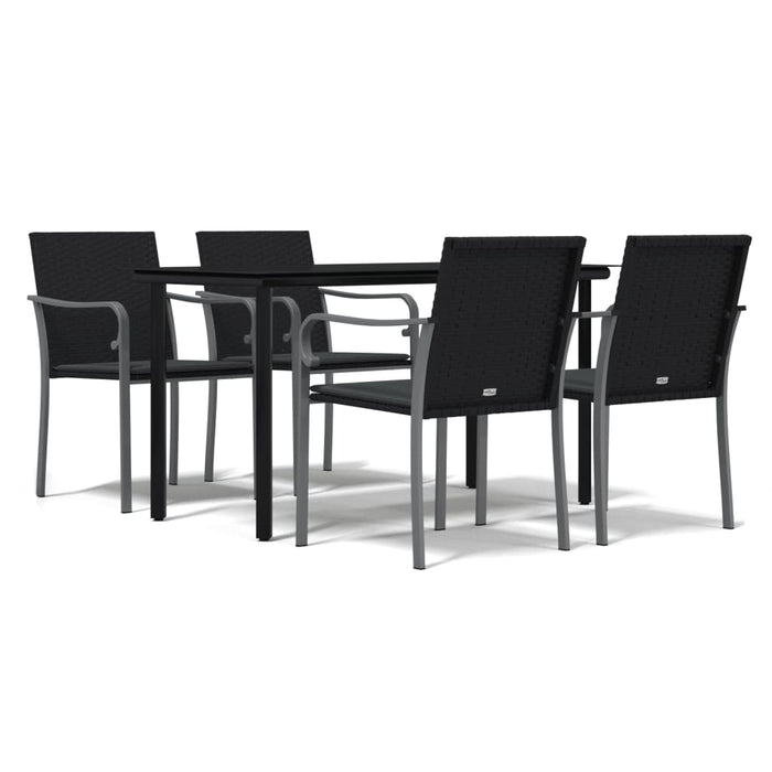 Set mobilier de grădină cu perne, 5 piese, poliratan și oțel - WALTI WALTI