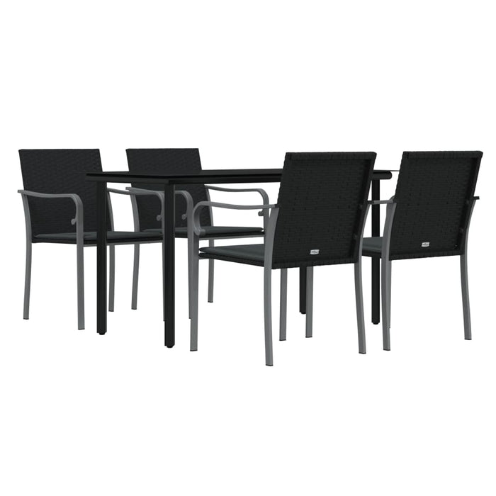 Set mobilier de grădină cu perne, 5 piese, poliratan și oțel - WALTI WALTI