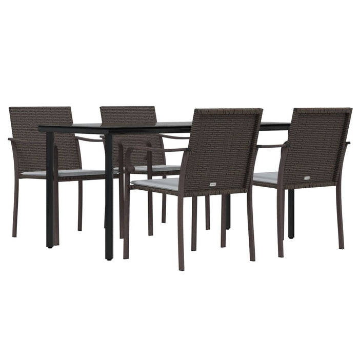 Set mobilier de grădină cu perne, 5 piese, poliratan și oțel - WALTI WALTI