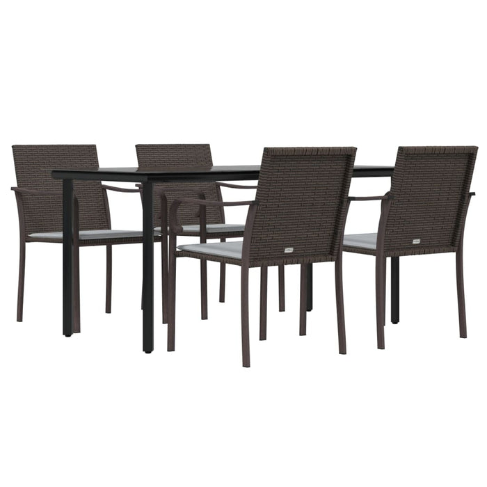 Set mobilier de grădină cu perne, 5 piese, poliratan și oțel - WALTI WALTI