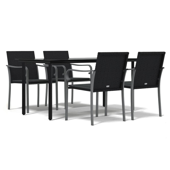 Set mobilier de grădină cu perne, 5 piese, poliratan și oțel - WALTI WALTI
