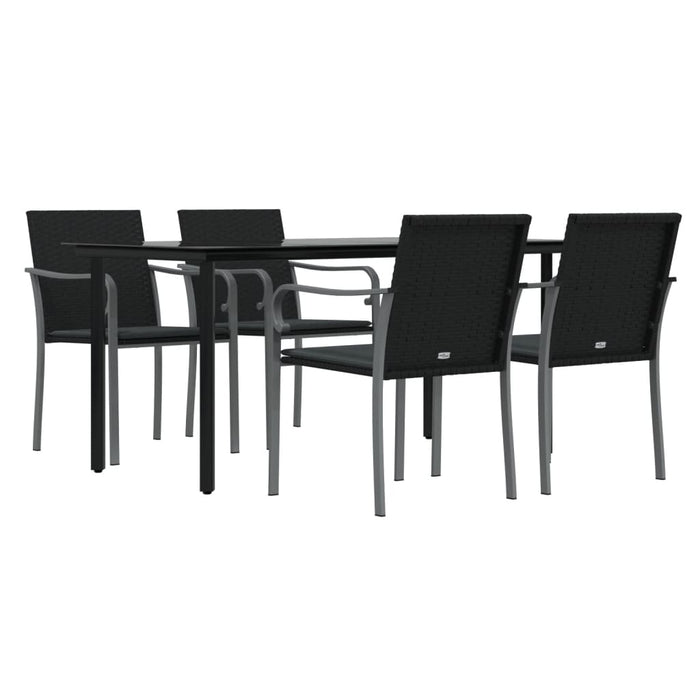 Set mobilier de grădină cu perne, 5 piese, poliratan și oțel - WALTI WALTI