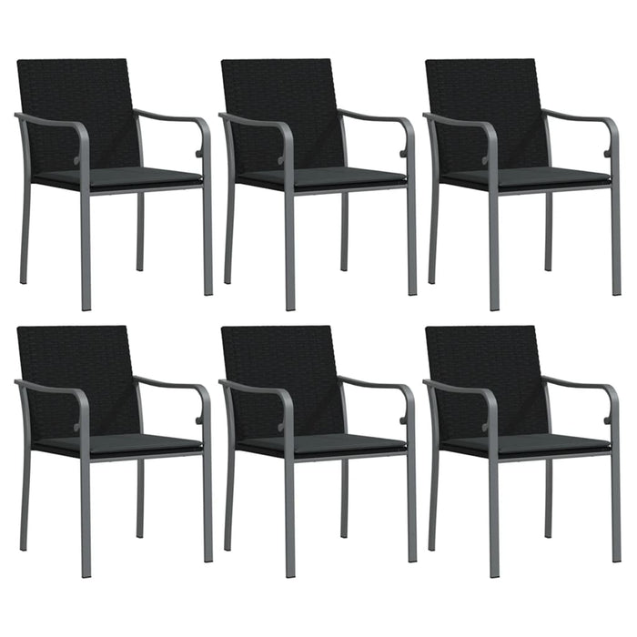 Set mobilier de grădină cu perne, 7 piese, poliratan și oțel WALTI
