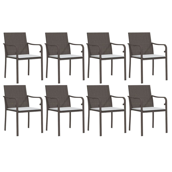 Set mobilier de grădină cu perne, 9 piese, poliratan și oțel WALTI
