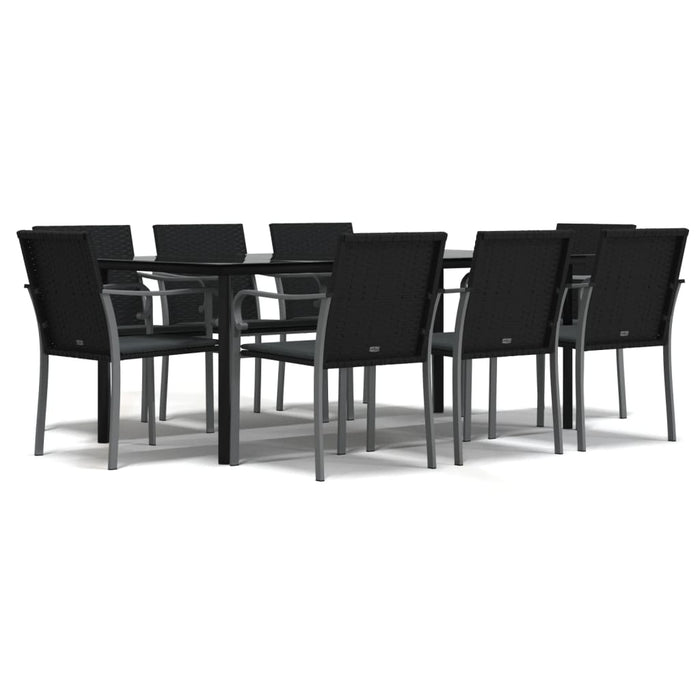Set mobilier de grădină cu perne, 9 piese, poliratan și oțel - WALTI WALTI