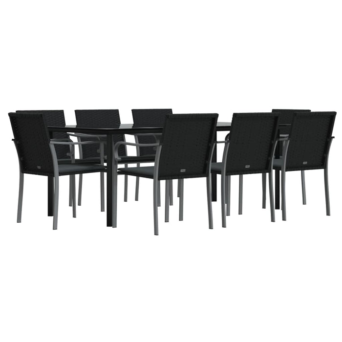 Set mobilier de grădină cu perne, 9 piese, poliratan și oțel - WALTI WALTI