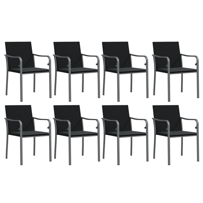 Set mobilier de grădină cu perne, 9 piese, poliratan și oțel - WALTI WALTI