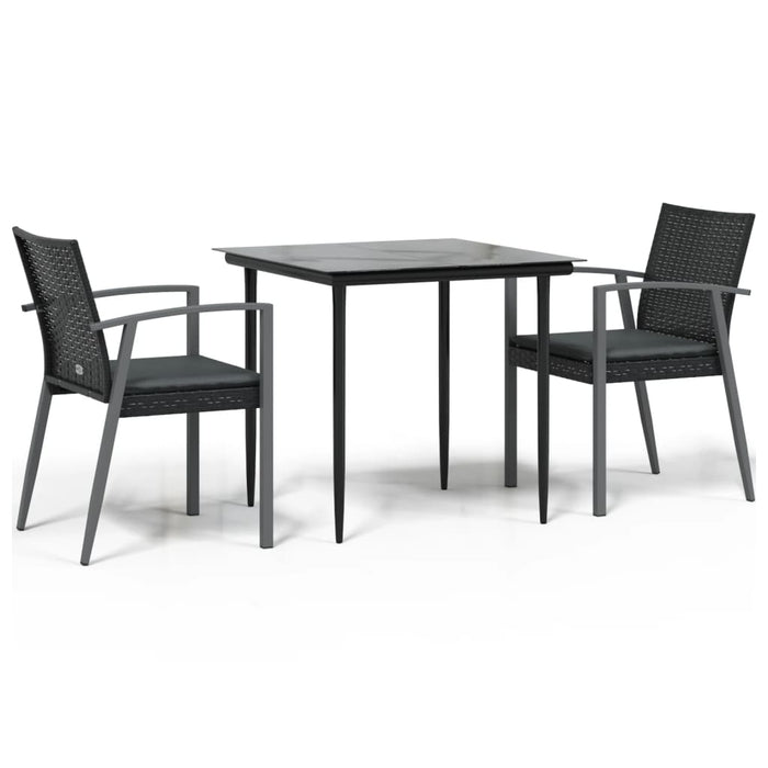Set mobilier de grădină cu perne, 3 piese, poliratan și oțel - WALTI WALTI