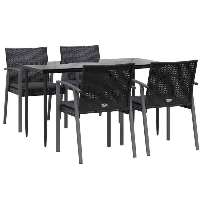 Set mobilier de grădină cu perne, 5 piese, poliratan și oțel - WALTI WALTI