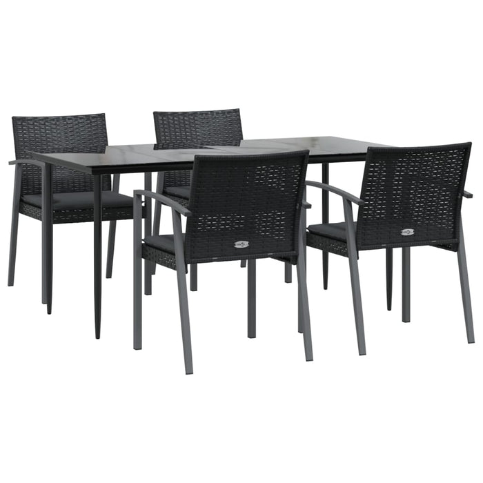 Set mobilier de grădină cu perne, 5 piese, poliratan și oțel - WALTI WALTI
