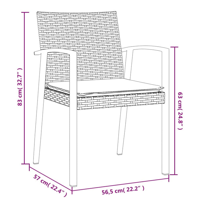 Set mobilier de grădină cu perne, 7 piese, poliratan și oțel WALTI