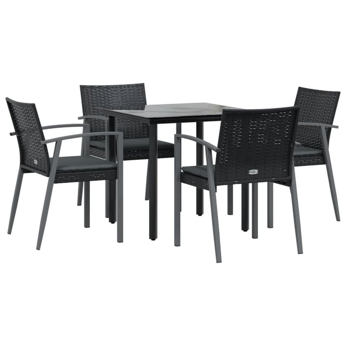 Set mobilier de grădină cu perne, 5 piese, poliratan și oțel - WALTI WALTI