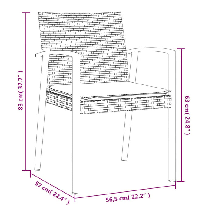 Set mobilier de grădină cu perne, 5 piese, poliratan și oțel - WALTI WALTI