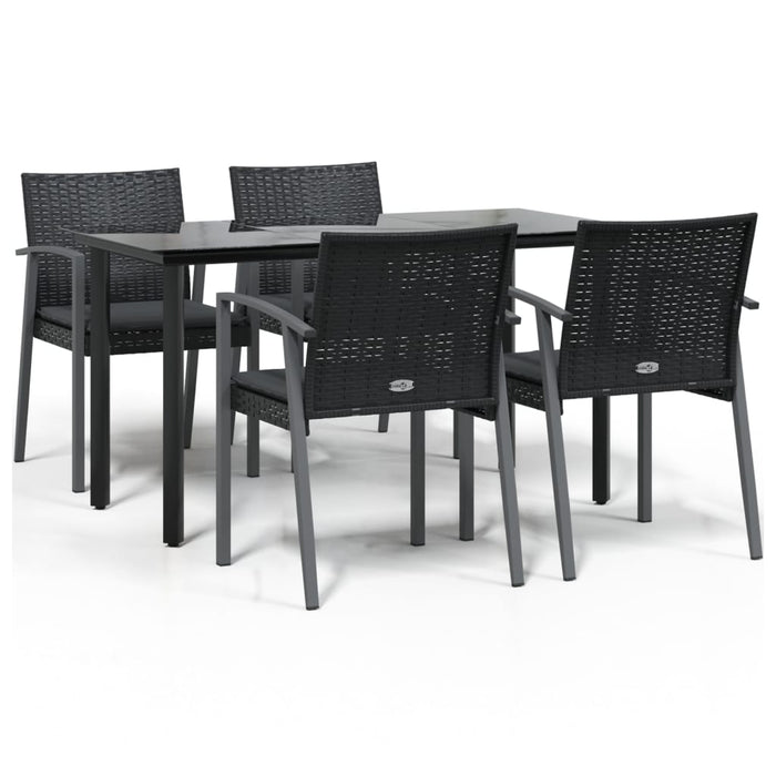 Set mobilier de grădină cu perne, 5 piese, poliratan și oțel - WALTI WALTI