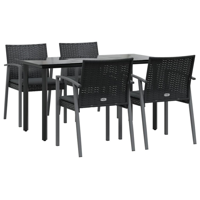 Set mobilier de grădină cu perne, 5 piese, poliratan și oțel - WALTI WALTI