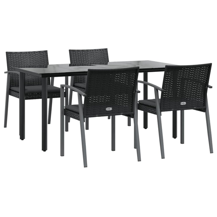 Set mobilier de grădină cu perne, 5 piese, poliratan și oțel - WALTI WALTI