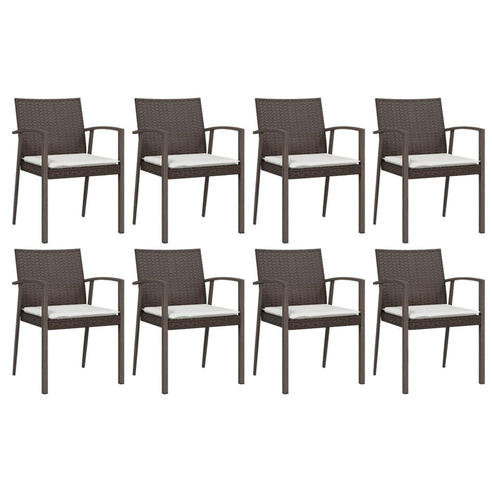 Set mobilier de grădină cu perne, 9 piese, poliratan și oțel WALTI