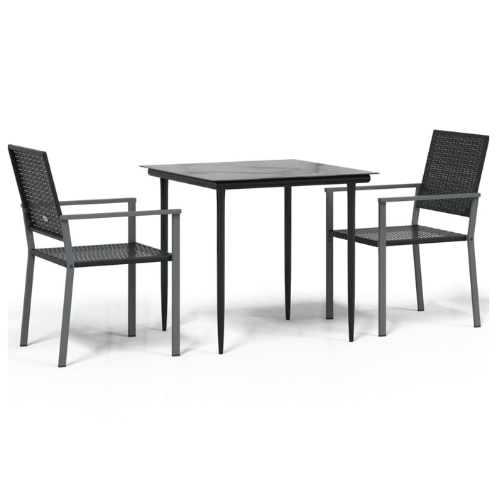 Set mobilier de grădină, 3 piese, poliratan și oțel - WALTI WALTI
