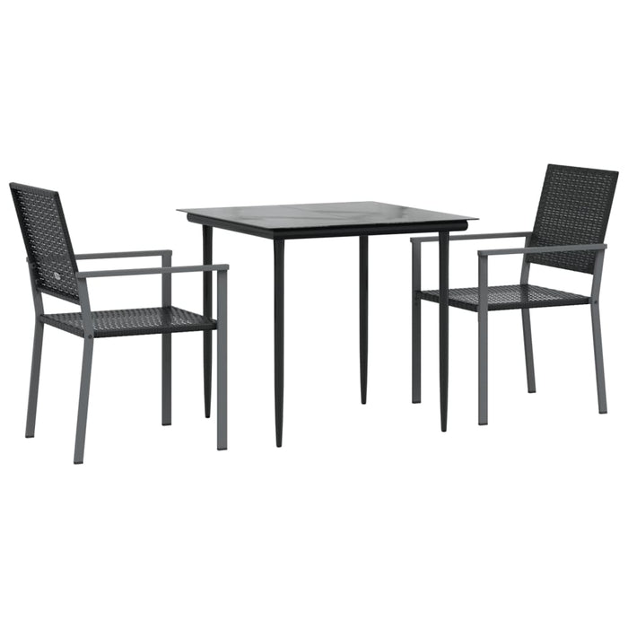 Set mobilier de grădină, 3 piese, poliratan și oțel - WALTI WALTI