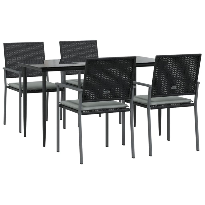 Set mobilier de grădină cu perne, 5 piese, poliratan și oțel - WALTI WALTI