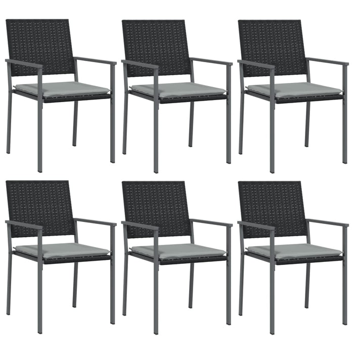 Set mobilier de grădină cu perne, 7 piese, poliratan și oțel WALTI