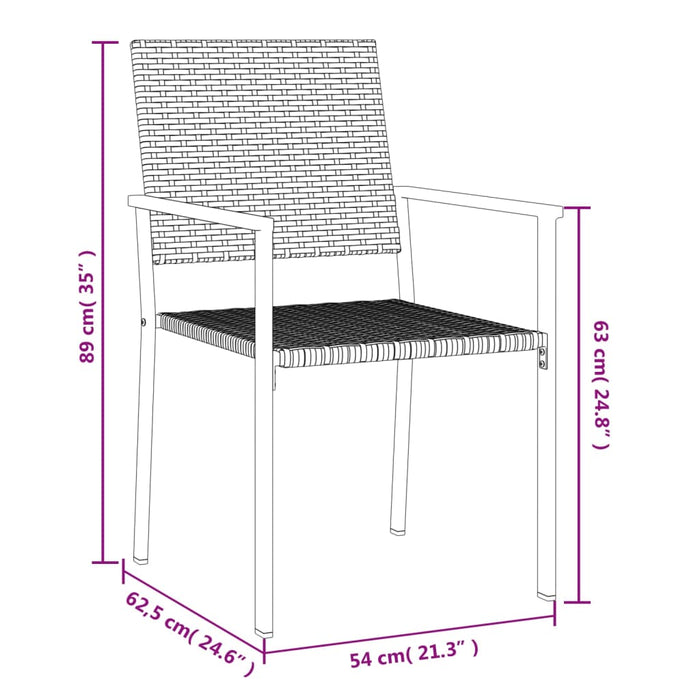 Set mobilier de grădină, 7 piese, poliratan și oțel WALTI