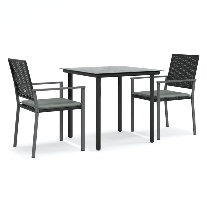 Set mobilier de grădină cu perne, 3 piese, poliratan și oțel - WALTI WALTI