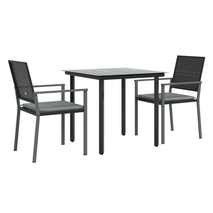 Set mobilier de grădină cu perne, 3 piese, poliratan și oțel - WALTI WALTI