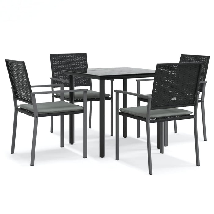 Set mobilier de grădină cu perne, 5 piese, poliratan și oțel - WALTI WALTI