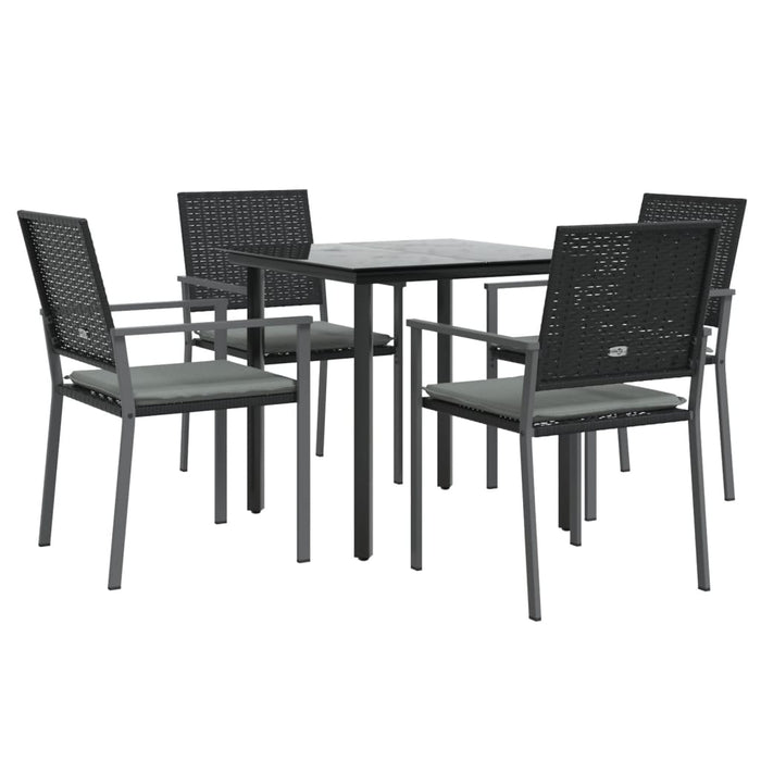 Set mobilier de grădină cu perne, 5 piese, poliratan și oțel - WALTI WALTI