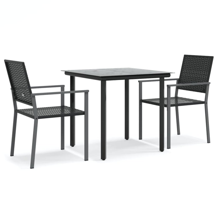 Set mobilier de grădină, 3 piese, poliratan și oțel - WALTI WALTI