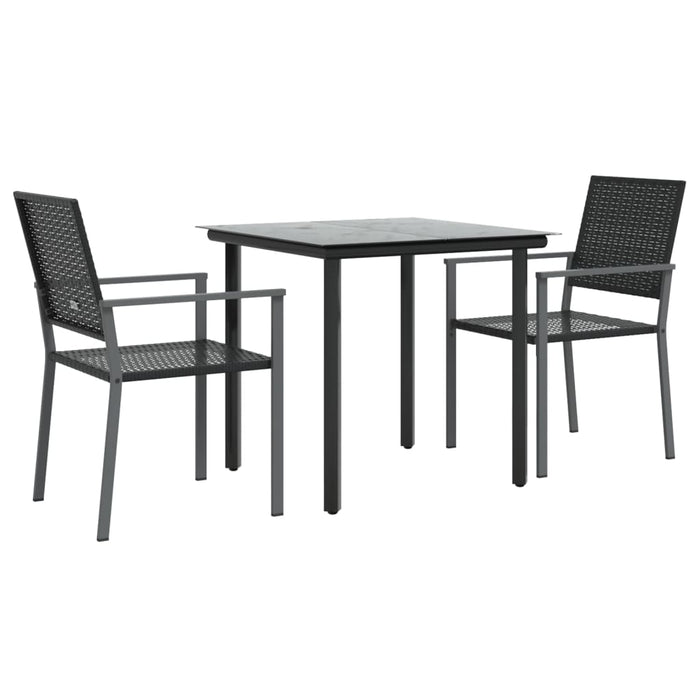 Set mobilier de grădină, 3 piese, poliratan și oțel - WALTI WALTI