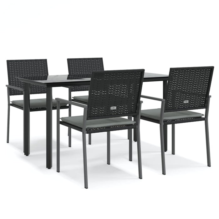 Set mobilier de grădină cu perne, 5 piese, poliratan și oțel - WALTI WALTI