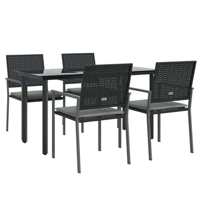 Set mobilier de grădină cu perne, 5 piese, poliratan și oțel - WALTI WALTI