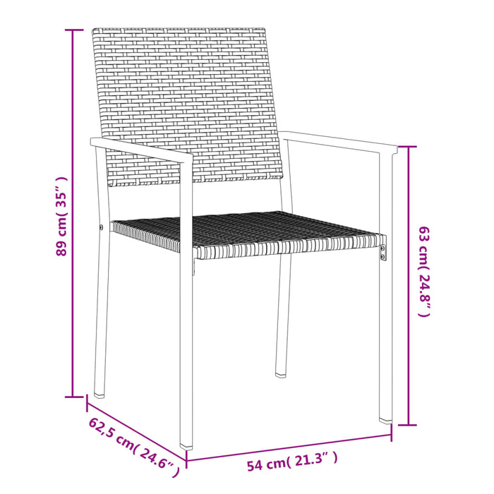 Set mobilier de grădină, 7 piese, poliratan și oțel WALTI