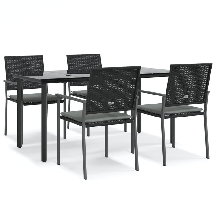 Set mobilier de grădină cu perne, 5 piese, poliratan și oțel - WALTI WALTI