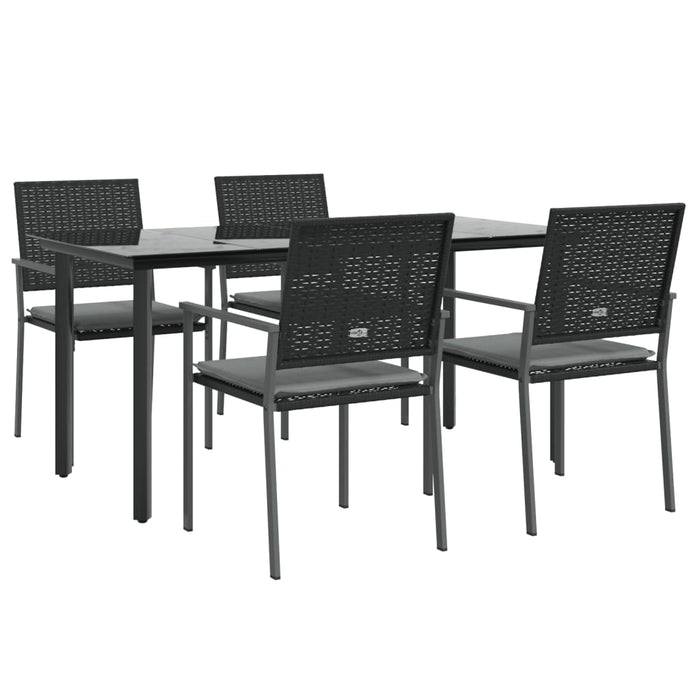 Set mobilier de grădină cu perne, 5 piese, poliratan și oțel - WALTI WALTI