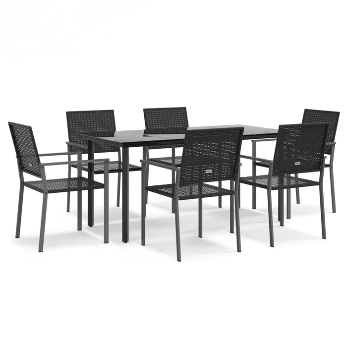 Set mobilier de grădină, 7 piese, poliratan și oțel WALTI