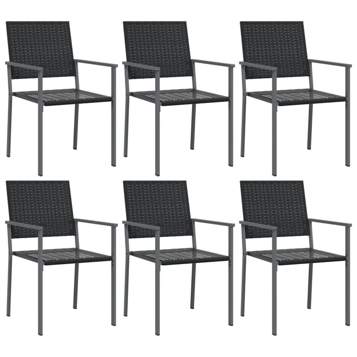 Set mobilier de grădină, 7 piese, poliratan și oțel WALTI