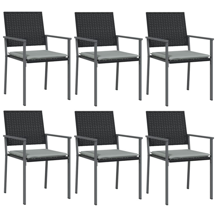 Set mobilier de grădină cu perne, 7 piese, poliratan și oțel WALTI